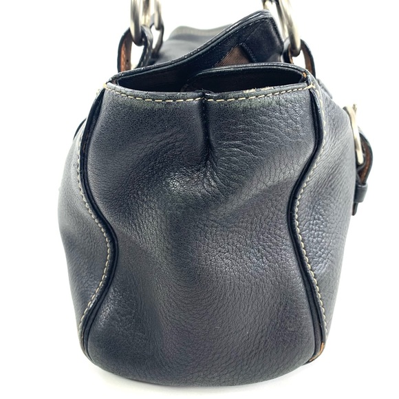 Coach Chelsea Black Pebbled Leather Shoulder Bag Satchel 10134 Purse Turn Lock - Picture 6 of 13